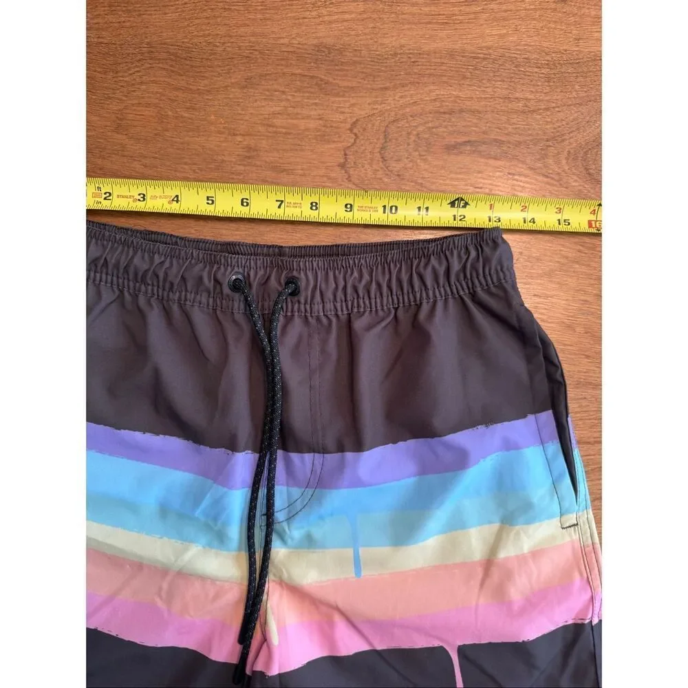 Neff Kids' Rainbow Stripe Pastel Stretch Board Swim Shorts Multicolor Medium